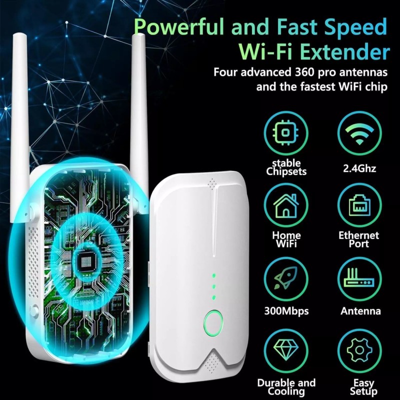 Jancane WiFi Extender Signal Booster Up to 5000sq.ft and 50+