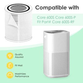HSIAMEN Pre-Filter Compatible with LEVOIT Core 600S Air Purifier Filter Replacement Core 600S-P, Fit Part# Core 600S-RF, 6-Pack