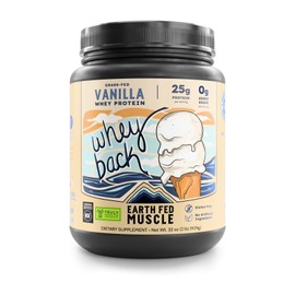 Earth Fed Muscle Whey Back Truly Grass Fed Whey - No Fillers, Flow Agents, or Synthetic Blends, Soy Free, Non GMO and Hormone Free (2 Pound, Vanilla)