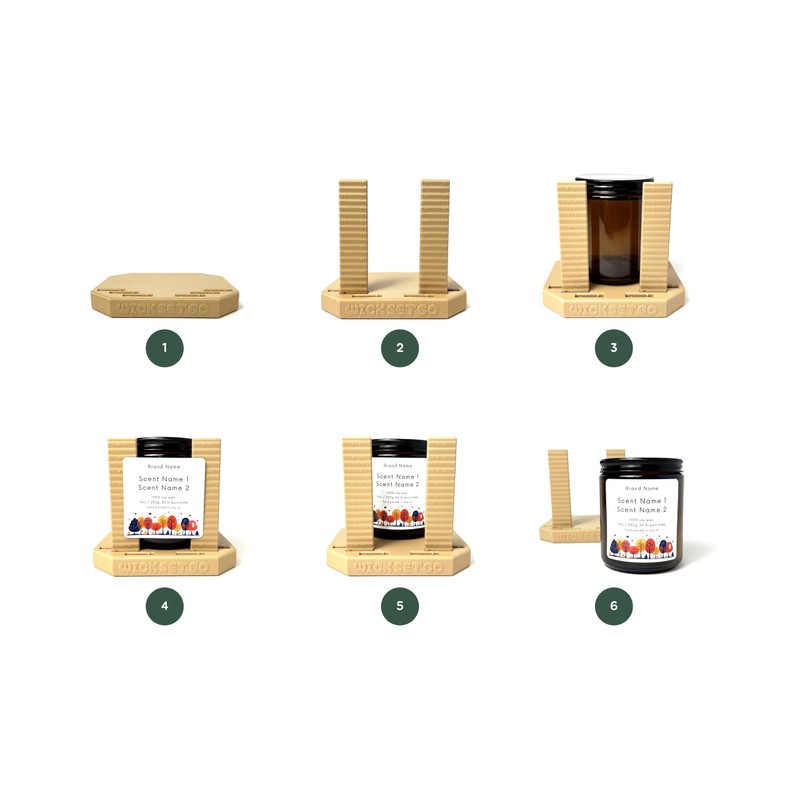 Sticker Label Application Installation Tool for Jars, Containers, Bottles, Adjustable