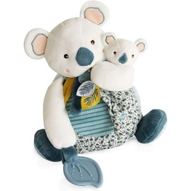 DOUDOU ET COMPAGNIE -YOCA Koala Collection Koala Plush with Baby and Teething Ring 25 cm DC3669
