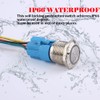 JIQI 2Pcs 19mm 0.75'' Latching Push Button Switch 12V-24V Waterproof