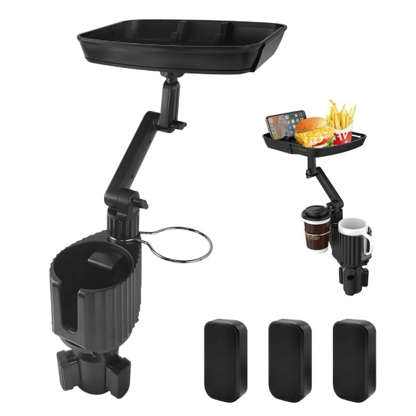Zpsndp Upgraded 4 in 1 Extendable Car Cup Holder Tray