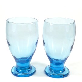 Cristar 2ct NWT Cristar SKY BLUE Lexington Water Goblets Footed 12 oz. 5 3/8 in Replace