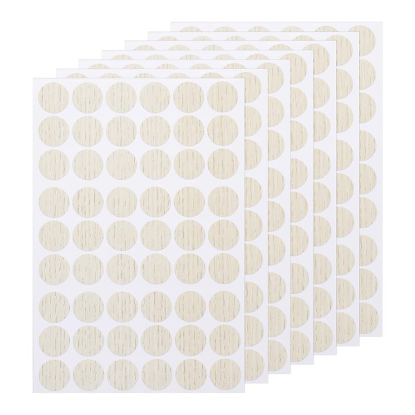 QUARKZMAN 7 Blätter/378 Stück Selbstklebende Schraubenloch-Aufkleber, 2,1 cm/0,83" PVC Schraubenloch-Abdeckungen