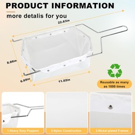 Fryer Filter Bag，Easy to Clean with Hot Water, Reusable Deep Fryer Oil Filter Strainer, Use to Filter Fry Oil, Suitable for 70 lb Polishing Oil (Only Bag)