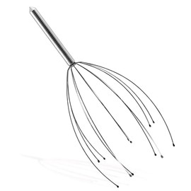 Yabely Araa masajeadora para cabeza porttil anti estrsMasajeador de cabezaRelajante Cuero Cabelludo12 ejes flexiblesplata                             