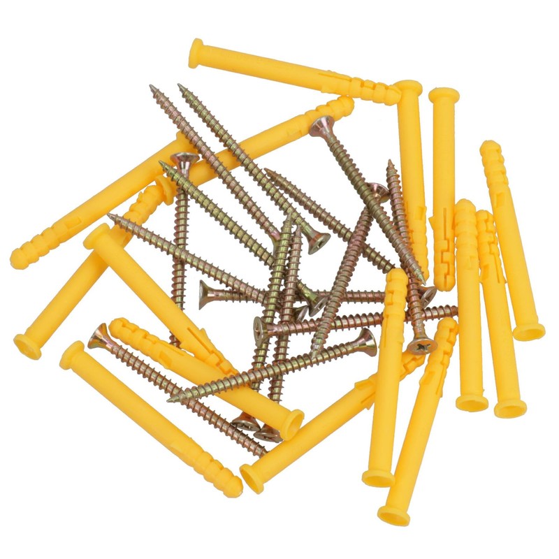4 x 60mm Countersunk Screws and Wall Raw Plugs for