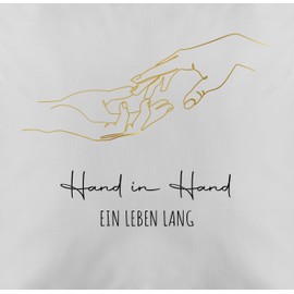 Shirtracer Cushion 50 x 50 cm - Couple - Hand in Hand Ein Leben lang | Gift Love | Valentine's Day | Anniversary Gifts | Gift Idea Distance Relationship Love – 50 x 50 cm – Grey – Pair