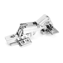 QWORK® 165 Degree Hinges, Face Frame Hinge, Face Frame Plate for Floded Door Cabinet Corner Hardware Cabinet Door Hinges Corner Cabinet Replacement, 4 Pack