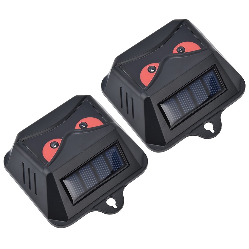 2pcs Animal Repeller Red LED Strobe Lights Waterproof Design Solar