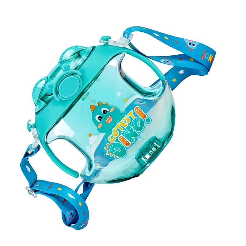 450ml Kids Water Cup with Handle and Lanyard Plastic Straw