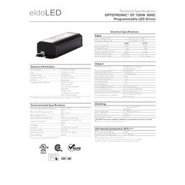 eldoLED | 2743YK OPTOTRONIC OT 100W 800C Programmable LED Driver |Replacement for 79368 Osram | Ot100W/UNV/800C/2DIM/P6