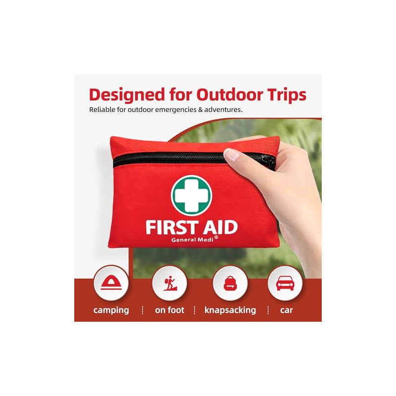 Mini First Aid Kit with 110 Essential Supplies for Home
