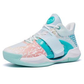 Womens Mens Basketball Shoes Comfortable Casual Fashion Sneakers Lightweight Non Slip Unisex Adult Outdoor Sport Shoe BlueOrange Size 6.5