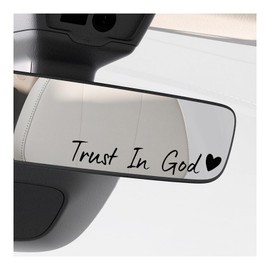 MUQIDA 4PCS Trust in God Rearview Mirror Sticker, Christian Car Stickers Self Affirmations Vanity Mirror Decal, Auto Window Vinyl Decals Cute Religious Affirmation Decor for Women (Black)