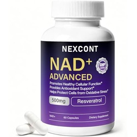 Suplemento NAD con resveratrol de 500 mg para la salud cerebral, apoya el envejecimiento saludable y la salud celular, suplemento avanzado de liposoma