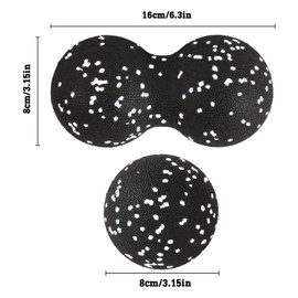 Self Massage Ball, Blackball, Duo Ball, Small Self, Peanut Massage Ball, Fascia Ball Set, Lacrosse Ball, Muscle Roller for Spine, Acupressure Plantar Fasciitis Reflexology Massage (White)