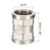 sourcing map Brass Pipe Fitting Coupling 1/2 PT Female Thread