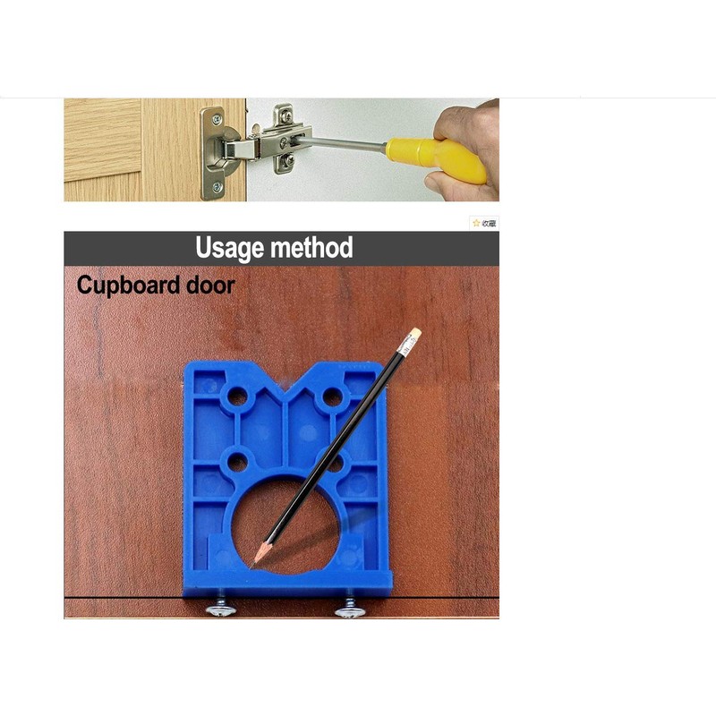 35mm Hinge Template Set Forstner Drill Bit Concealed Hinge Drill