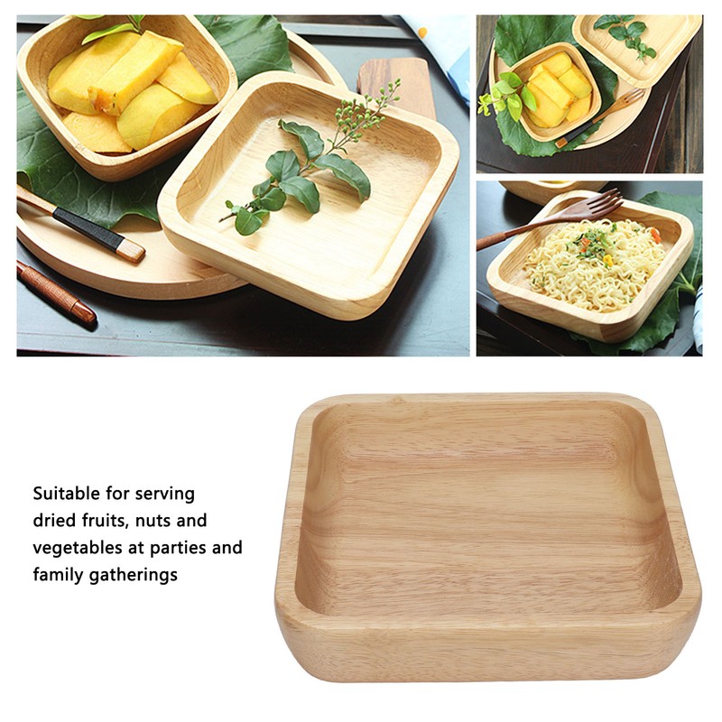 Wood Salad Bowl Square Thicked Simple Food Rice Salad Bowl