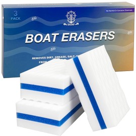 ONOSHIP 3-Pack Premium Boat Scuff Erasers Boat Accessories for Cleaning,for Scuffs,Dirt,Salt & Grime, Gifts for Boat,Fishing (3, White&Blue)
