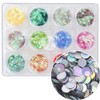 Nail art water drop glitter 12-piece set/transparent round mixed glitter/slice