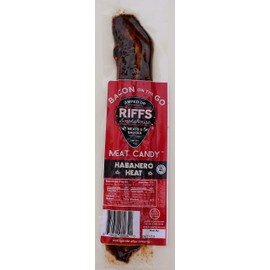 Bacon On The Go by Riffs Smokehouse - Habanero Heat - Pack of 12 Individually Sealed Strips of Bacon