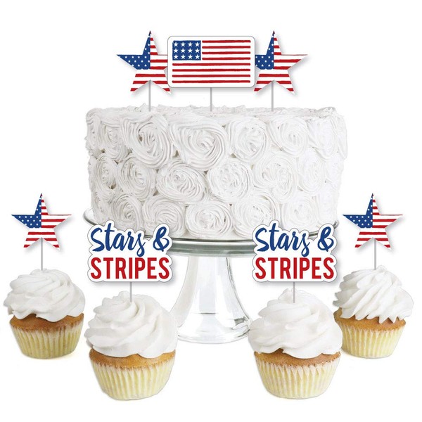 Big Dot of Happiness Stars and Stripes - Dessert Cupcake