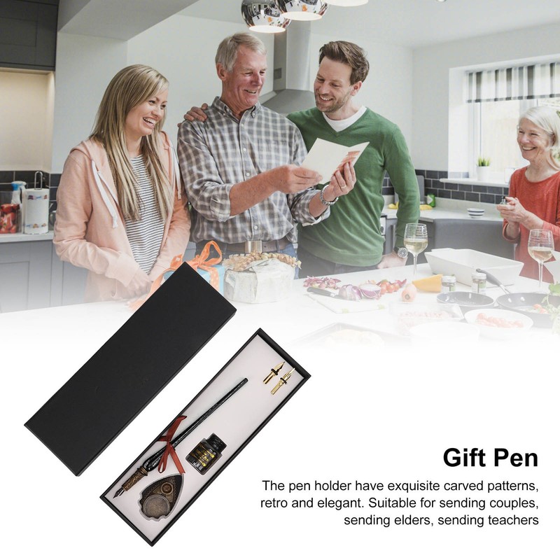 Feather Pen Set Durable Creativity Easy Writing Stationery Gift Box