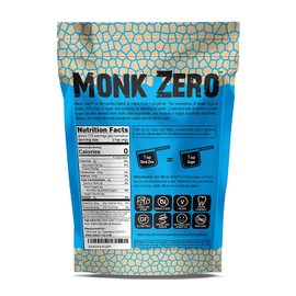 Monk Zero - Powdered Monk Fruit Sweetener, Non-Glycemic, Keto Approved, Zero Calories, 1:1 Confectioner Sugar Substitute (Powdered, 24oz)