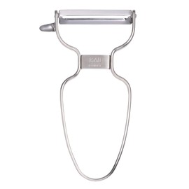 Kai Corporation KAI Easy-to-Hold Handle Design Stainless Steel Peeler, Peeling Tool with Sprout Remover, Dishwasher Safe, KAI KITCHEN, Silver DH8009