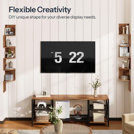 HOOBRO Corner Shelf Wall-Mounted, Set of 2 Floating Corner Shelves for Wall, 5-Tier Corner Bookshelves for Living Room, Bedroom, Bathroom, Home Office, Rustic Brown BF26BJP201