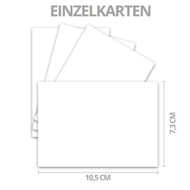 Set of 100 Cards with Envelopes, DIN A7, 10.5 x 7.3 cm, Bright White with Envelopes, C7 Wet Seal, Ideal Gift Tags