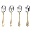 KEAWELL Pearl Edge 4-Piece Premium Spoon Set, 18/10 Stainless Steel,