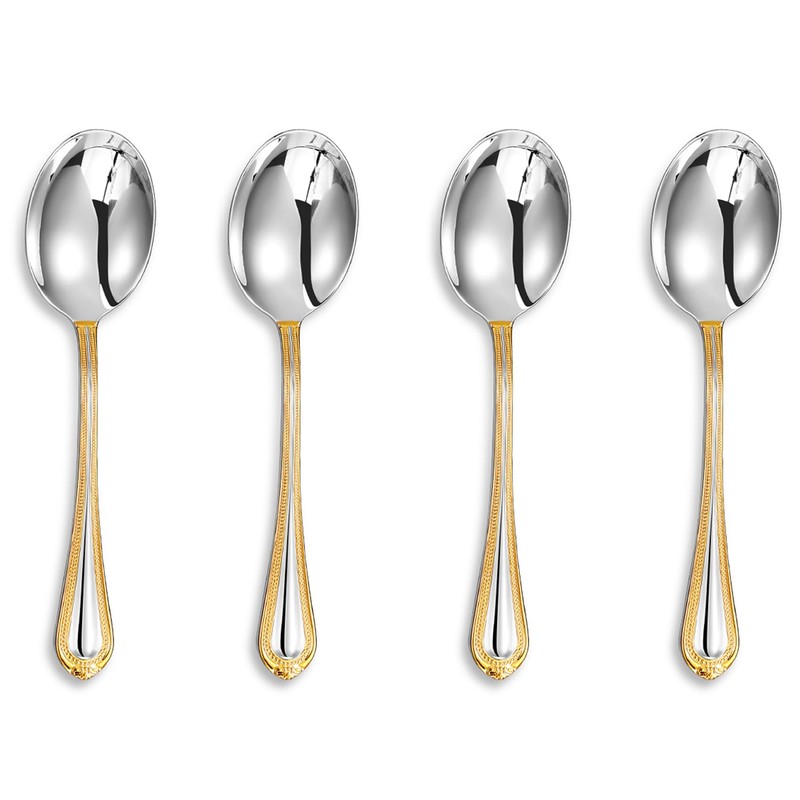 KEAWELL Pearl Edge 4-Piece Premium Spoon Set, 18/10 Stainless Steel,