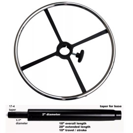 Chairpartsonline Drafting Stool Counter Chair Kit 18" Diameter Foot Ring Rest 10" Stroke Cylinder