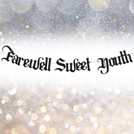 Ain't Nothing But a Gangsta Party Farewell Sweet Youth Gothic Birthday Banner, Black, 79 inches, Perfect for 30th, 40th, 50th Birthdays