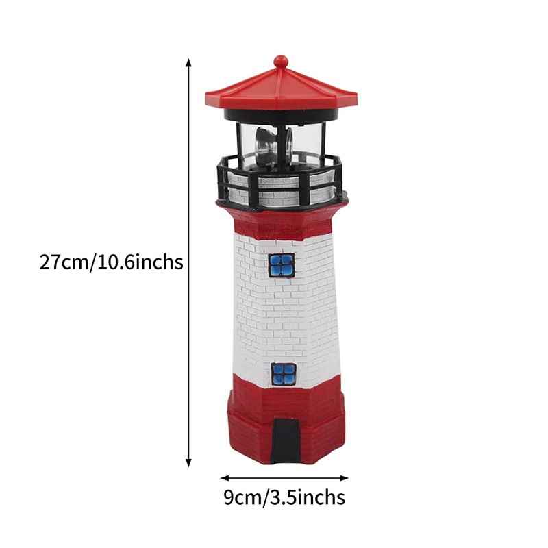 NINEFOX Solar Lighthouse Outdoor Solar Rotating LED Lighthouse Light Waterproof