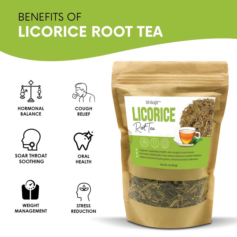 Shilajit ++ Organic Licorice Root Tea 1lb | Loose Cut