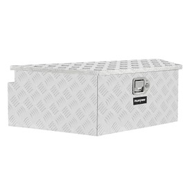 33 Inch Aluminum Trailer Tongue Tool Box, Heavy Duty Utility Truck Tool Storage Box with Lock and 2 Keys, for Trailers, ATVs, RVs