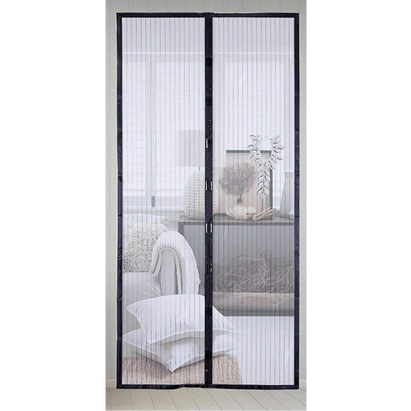 Hands Free Mesh Screen Net Door Magic Curtain with Heavy Duty Magnets Full Frame Velcro Mesh Curtain fit up to 34x82 Inches Door