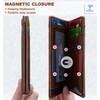 Men Wallet,Top Grain Leather Slim Wallet Magnetic Closure Simplifed Bill
