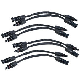 revolt MC4 Connectors: Set of 8 Flat Solar Window Feed-Through Connectors, MC4 Compatible, 35 cm (Solar Panel Cable)