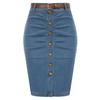 Belle Poque Denim Pencil Skirt for Women Ruched Bodycon Jeans