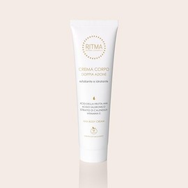 Ritma Natural Cosmetics | Körpercreme mit doppelter Wirkung, Peeling, feuchtigkeitsspendend, 150 ml, mit AHA-Säure und Hyaluronsäure