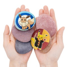 ROCART 60 Large 2.05-3.15" Flat Rocks for Painting, Smooth River Rocks Painting Supplies for Kindness Stones, Arts and Crafts, Decoration