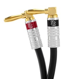 Sewell Silverback Right Angle Banana Plugs, 12 Pairs Quick Connect Gold Plated Speaker Plugs 90 Degree - 2024 Update (12 Pairs)