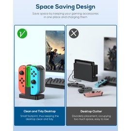 Charging Dock Replacement for joycon Controller Charger for Switch OLED Console for Joy Cons, Dock Station for Switch Accessories Kits with a USB Type-C Charging Cord (Black)