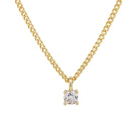 Obidos 14K Gold Plated Cubic Zirconia Diamond Pendant Necklace for Women | Adjustable Slider